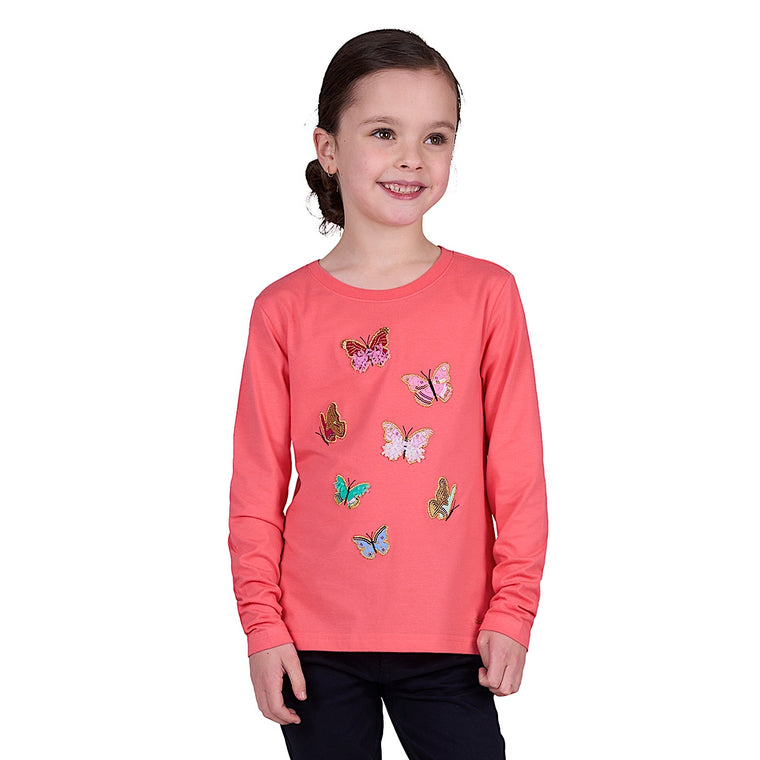 Thomas Cook Girl's Anna Long Sleeve Tee - Coral