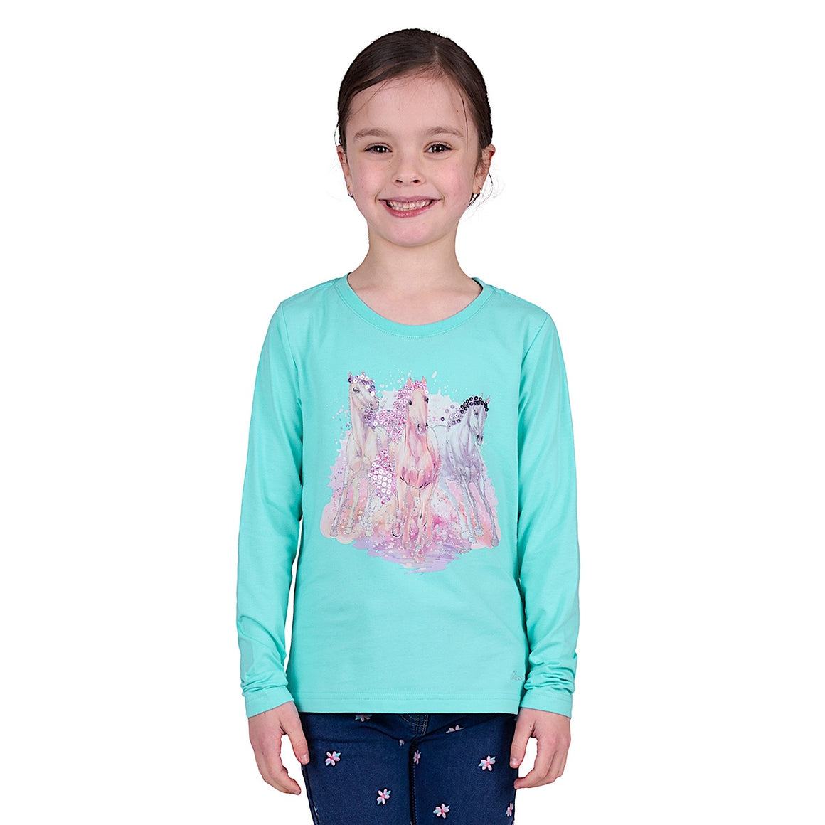 Thomas Cook Girl's Amelia Long Sleeve Tee - Aqua