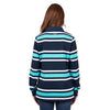 Wrangler Women's Trista Stripe Rugby - Navy/Aqua