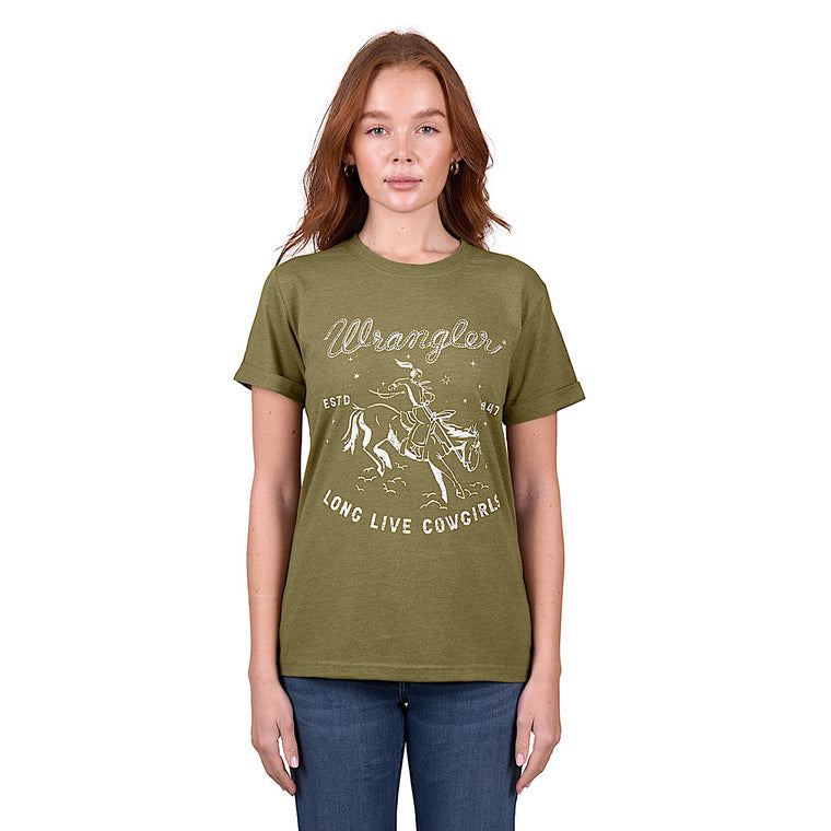 Wrangler Women's Layla Short Sleeve Tee - Khaki Marle