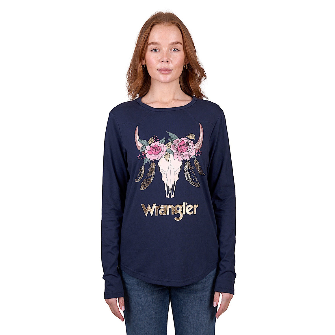 Wrangler Women's Claudia Long Sleeve Tee - Navy