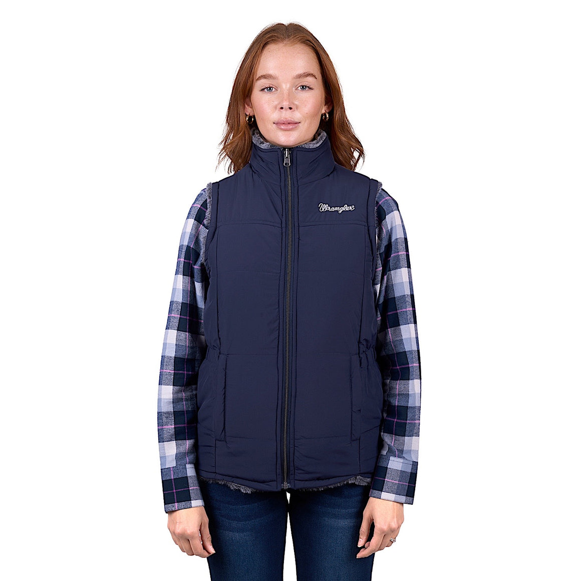 Wrangler Women's Denver Reversible Vest - Navy/Charcoal