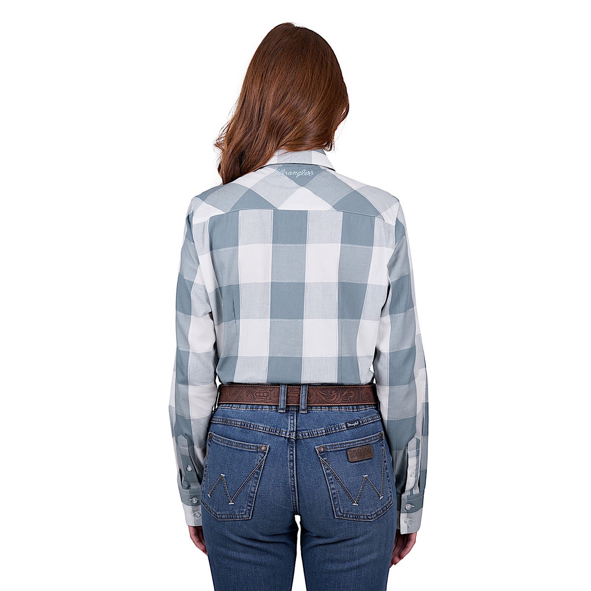 Wrangler Women's Celina Check Long Sleeve Shirt - Blue