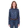 Wrangler Women's Jolene Print Long Sleeve Shirt - Navy