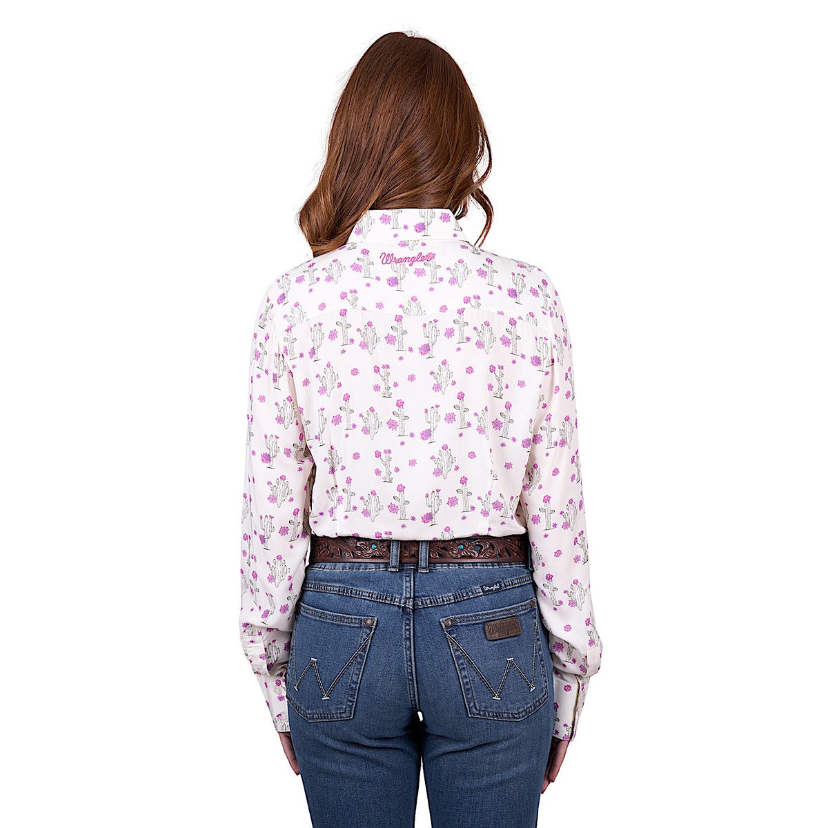 Wrangler Women's Valerie Print Long Sleeve Shirt - Ivory