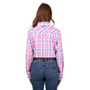 Wrangler Women's Astrid Check Western Long Sleeve Shirt - Pink