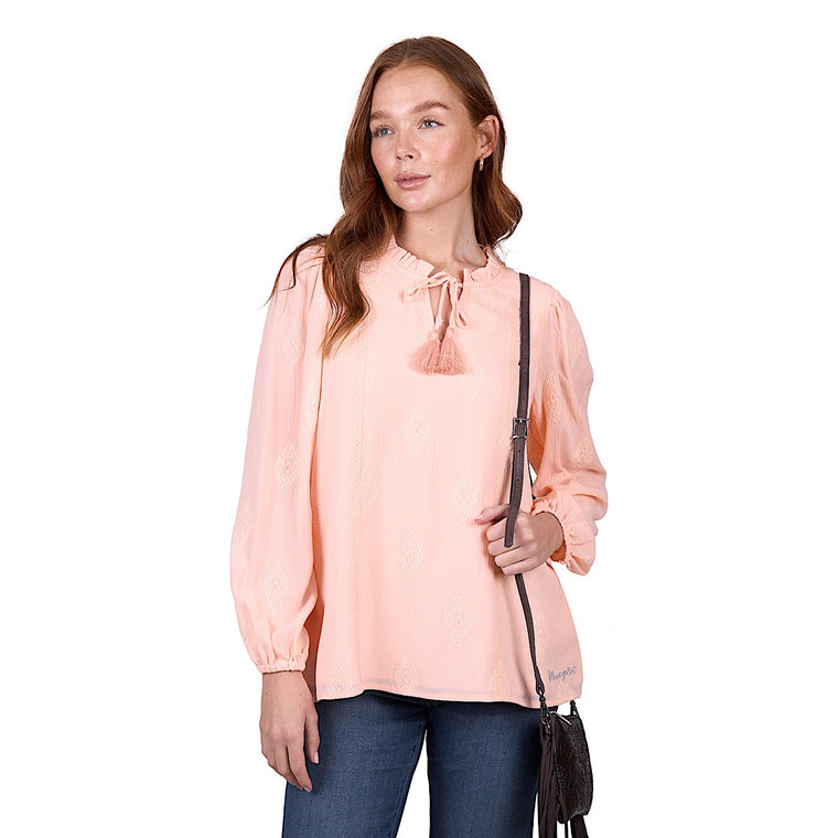 Wrangler Women's Neave Long Sleeve Blouse - Blush