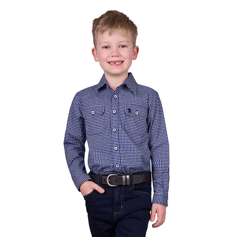 Thomas Cook Boy's Brock Check Shirt - Navy