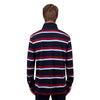 Thomas Cook Men's Rick 1/4 Zip Stripe Rugby - Navy/Red