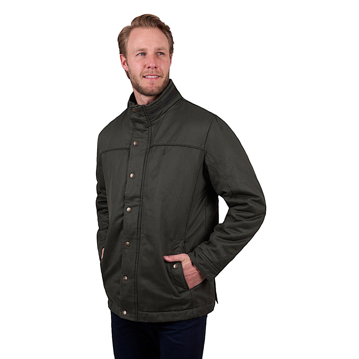 Thomas Cook Men's Will Faux Oilskin Jacket - Olive