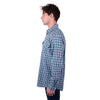 Hard Slog Men's Rui Half Placket Long Sleeve Shirt - Teal/Navy