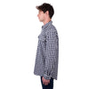 Hard Slog Men's Dell Half Placket Long Sleeve Shirt - Navy/White