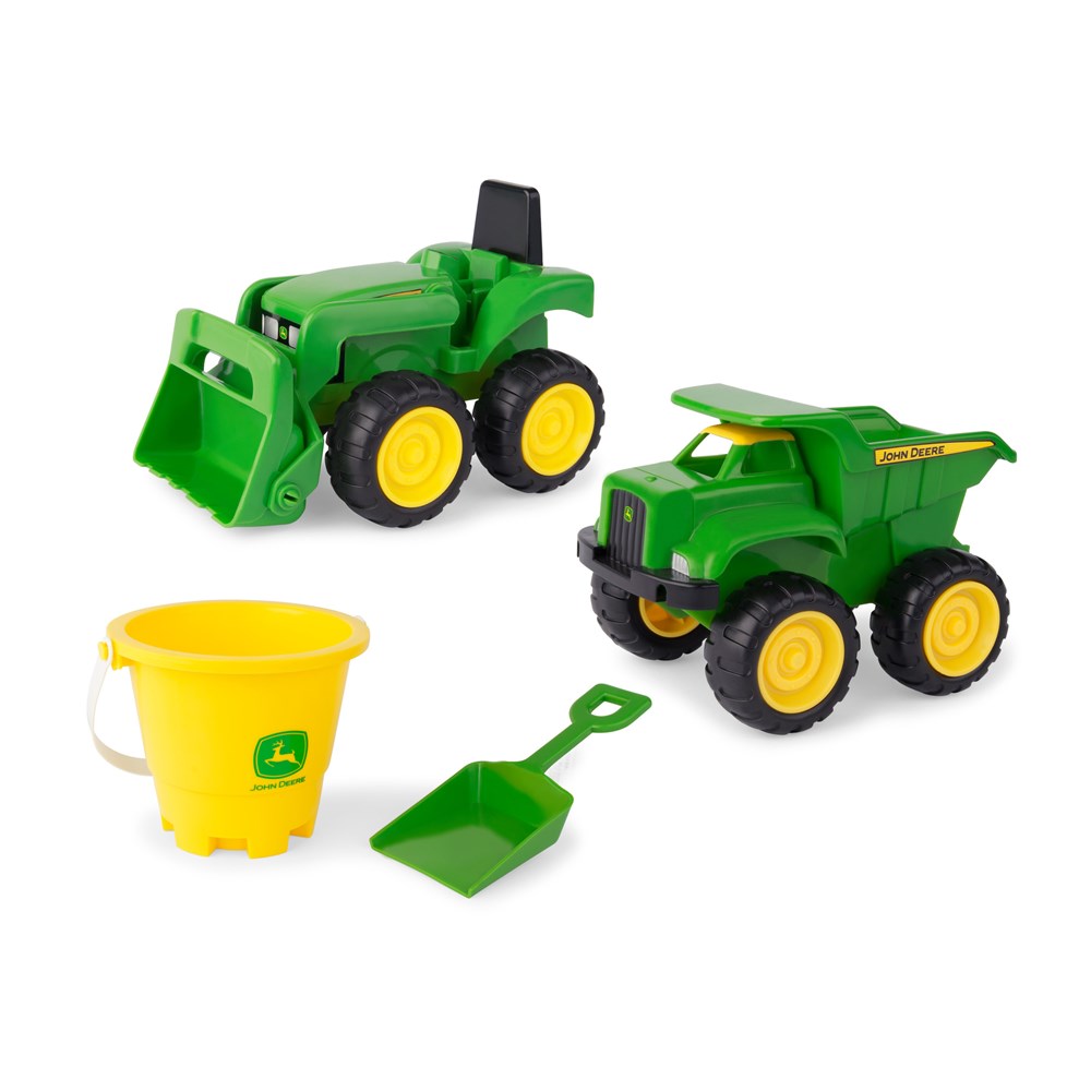 John Deere Kids Sand Pit Value Set: Tractor, Dump Truck, Bucket & Shovel