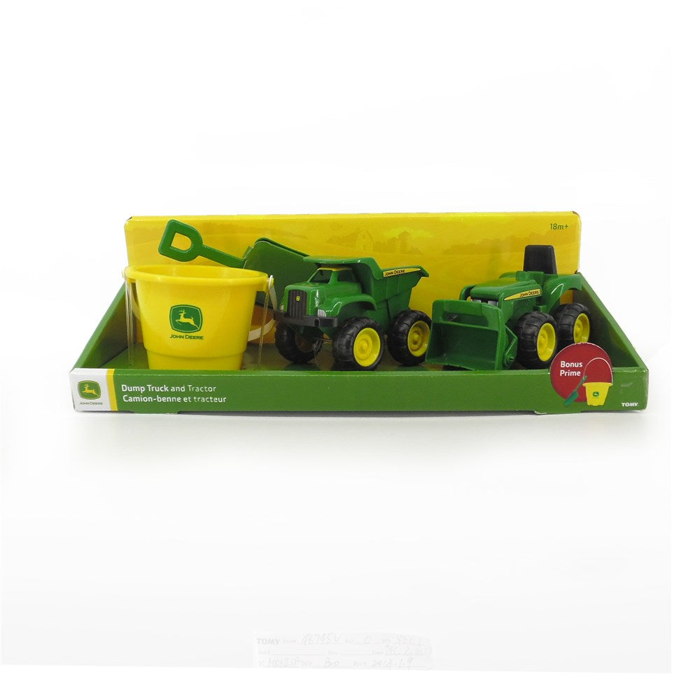 John Deere Kids Sand Pit Value Set: Tractor, Dump Truck, Bucket & Shovel