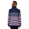 Thomas Cook Women's Cecilia 1/4 Zip Stripe Rugby - Pink