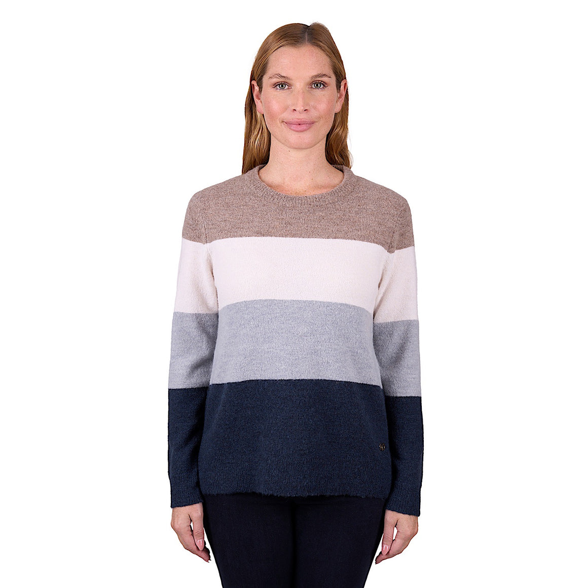 Thomas Cook Women's Maya Stripe Knit Jumper - Taupe