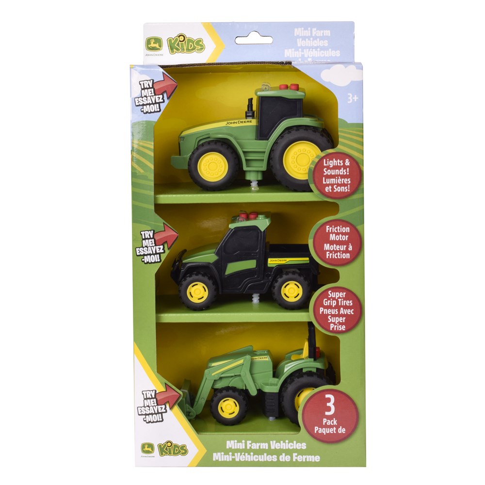 John Deere Kid’s Lights & Sound Mini Tractors 3-pack