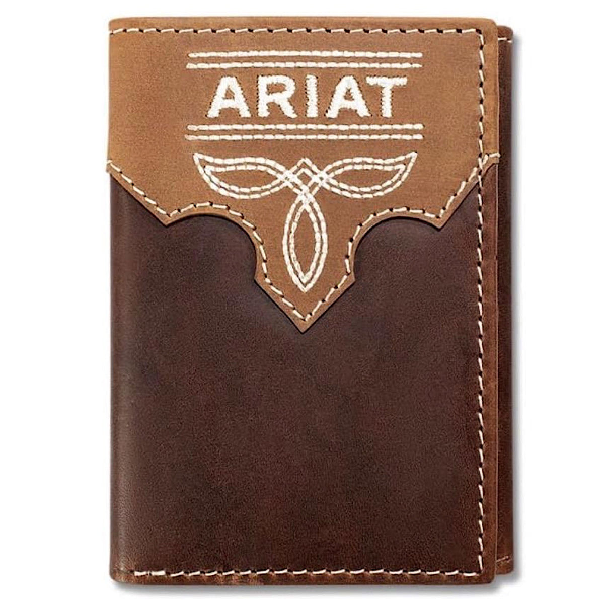 Ariat Boot Stitch Trifold Wallet - Brown