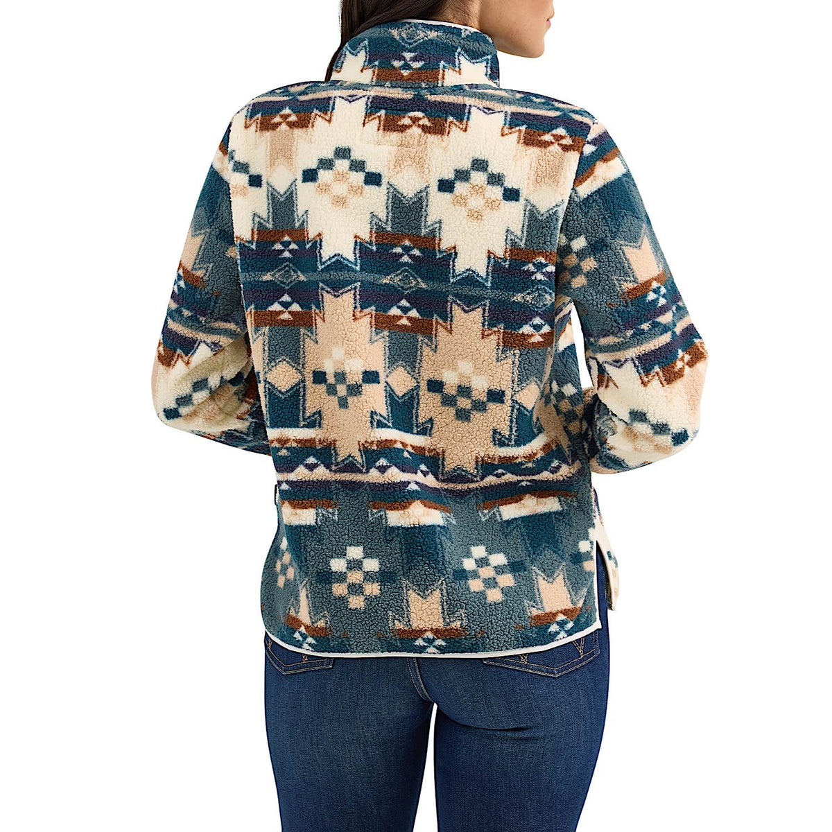 Wrangler Women’s Sherpa Zip Pullover - Blue