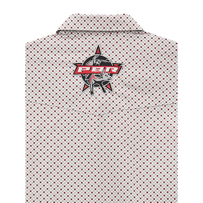 Wrangler Men’s PBR Logo Classic Fit Shirt - Gray/Red