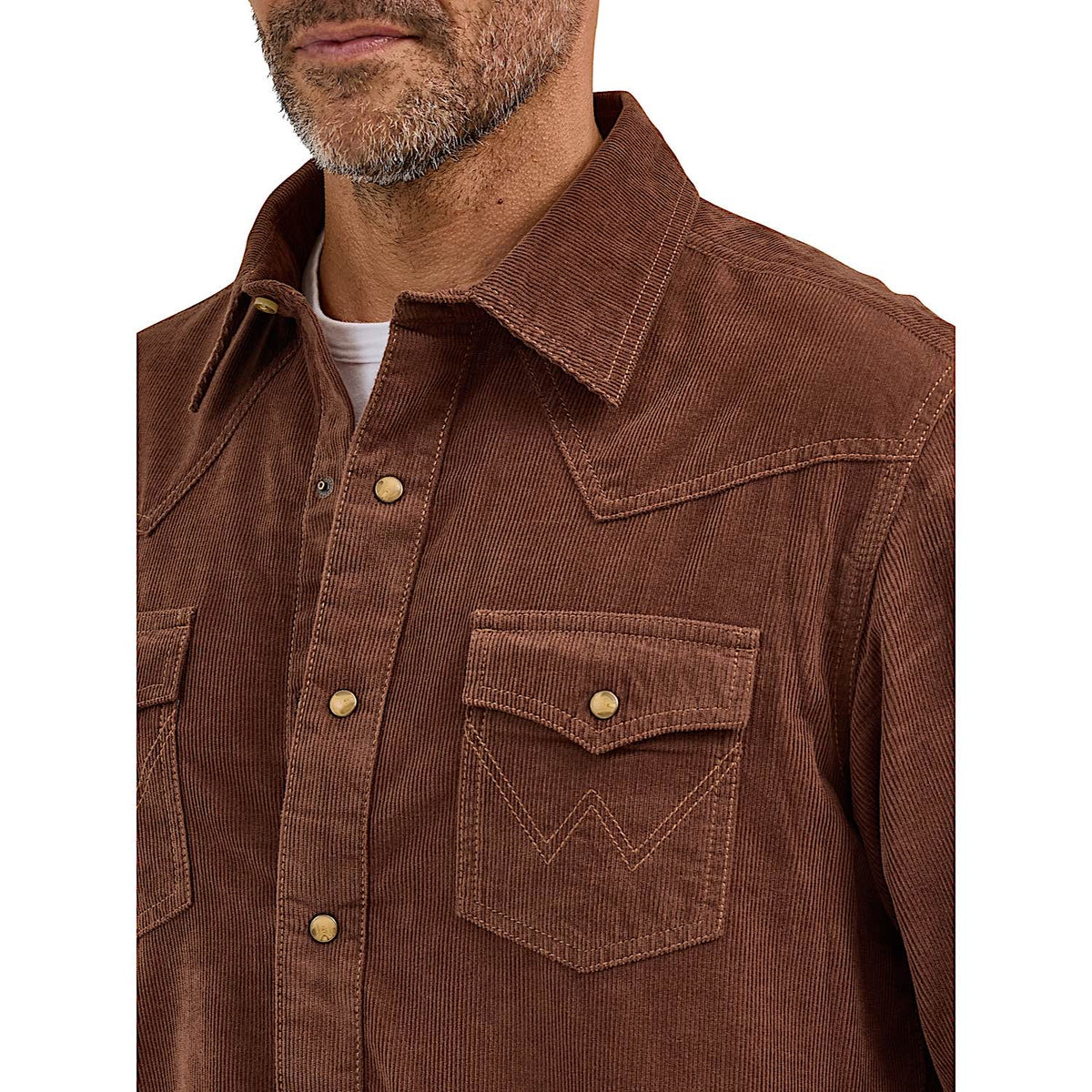 Wrangler Men’s Retro Premium Modern Fit Shirt - Brown Corduroy