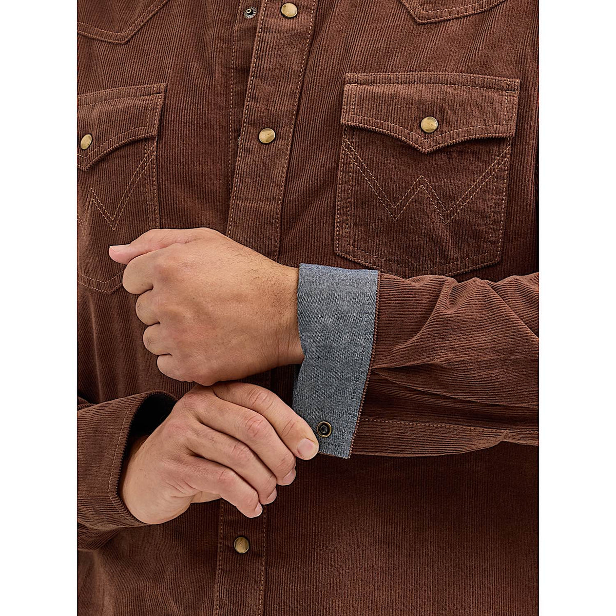 Wrangler Men’s Retro Premium Modern Fit Shirt - Brown Corduroy