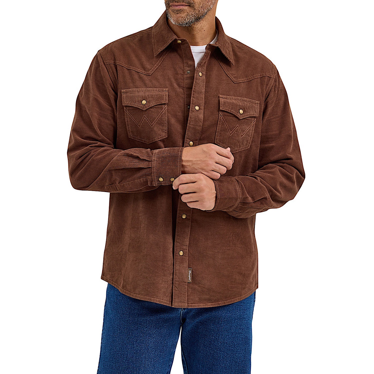 Wrangler Men’s Retro Premium Modern Fit Shirt - Brown Corduroy