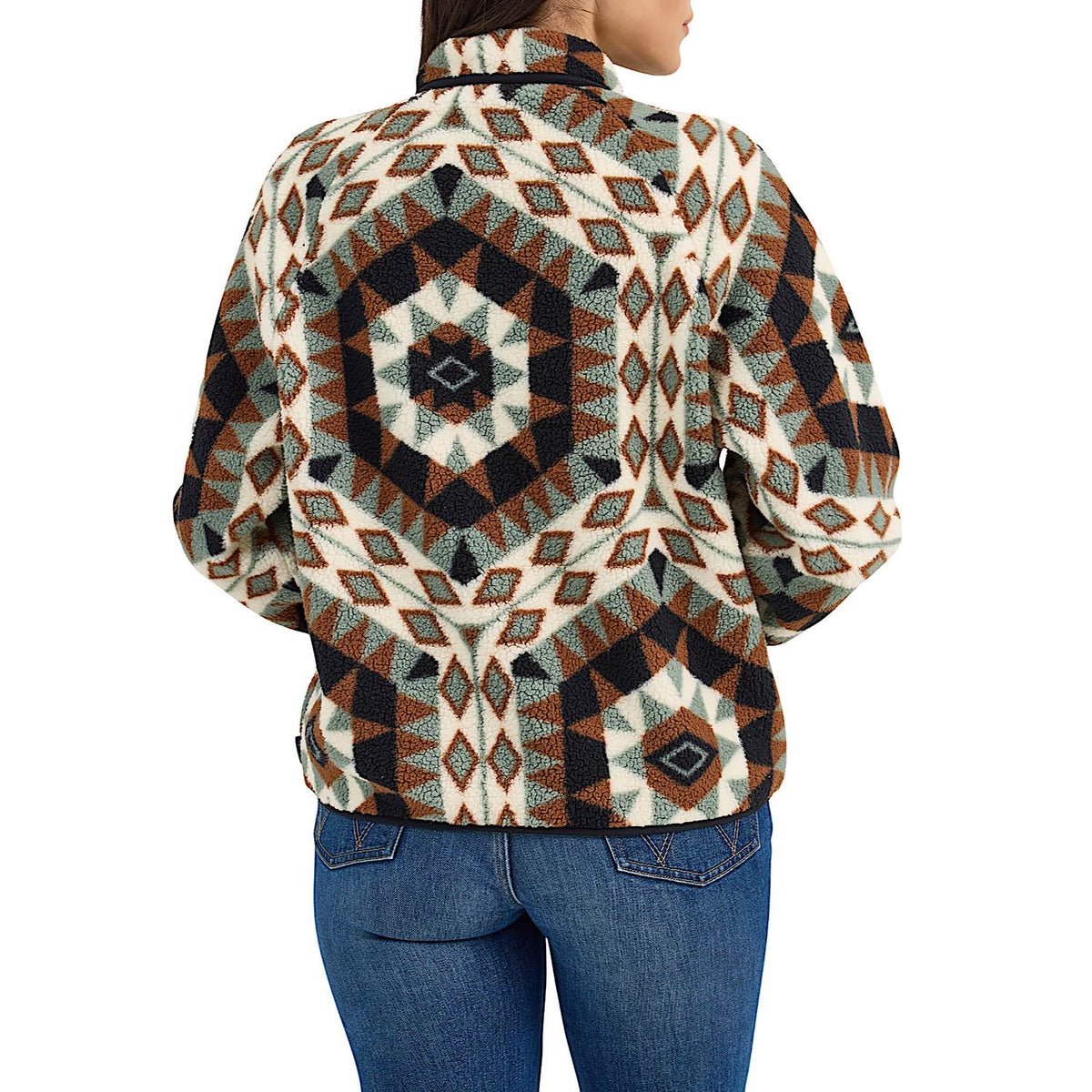 Wrangler Women’s Sherpa Snap Pullover - Green