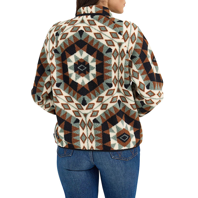 Wrangler Women’s Sherpa Snap Pullover - Green