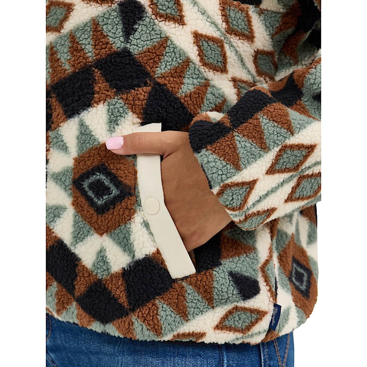 Wrangler Women’s Sherpa Snap Pullover - Green