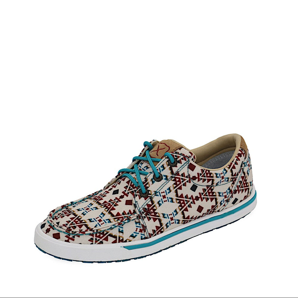 Twisted X Women’s Canvas Loper Lace Up - Beige / Aztec Pattern