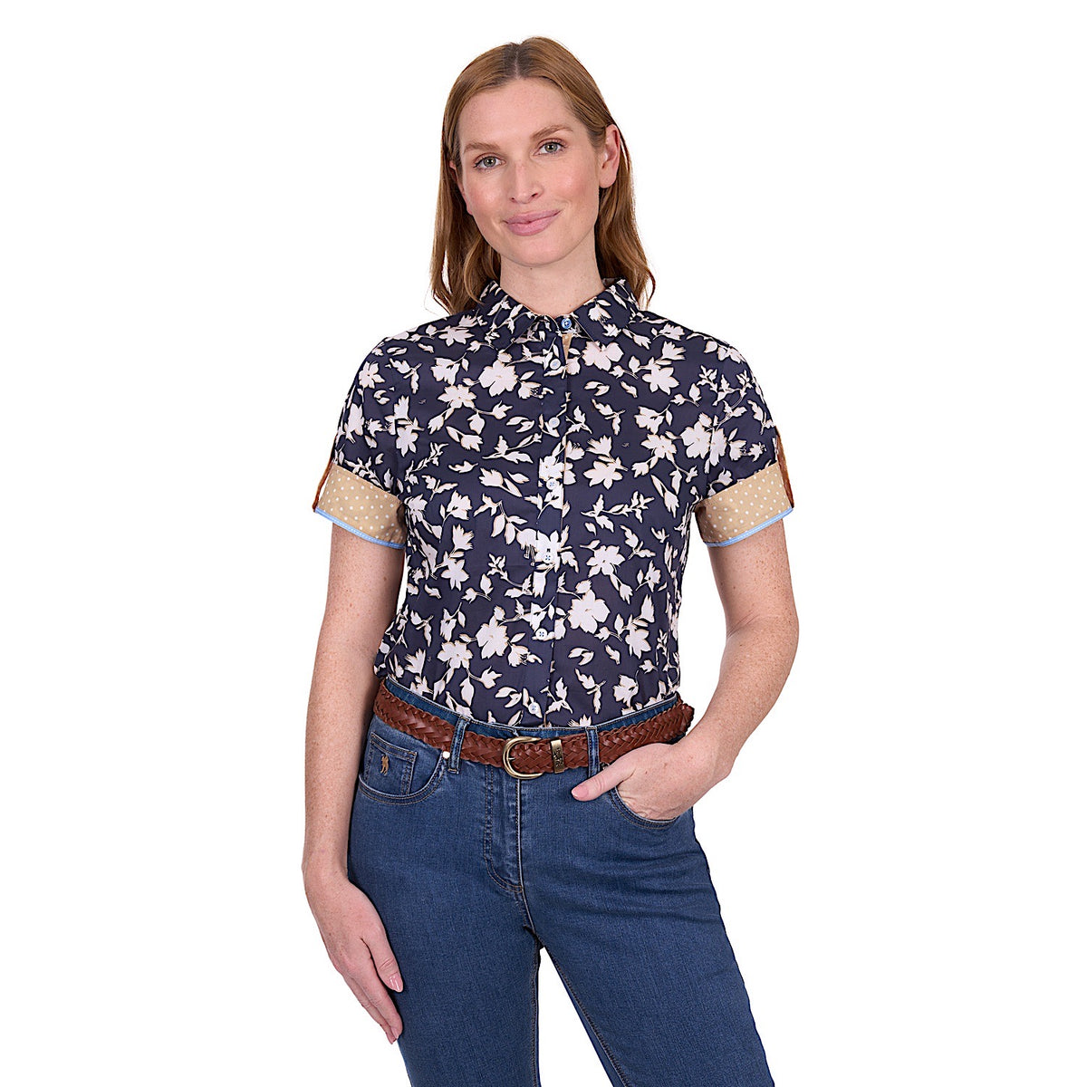 Thomas Cook Women’s Celine Short Sleeve Shirt - Navy/Tan