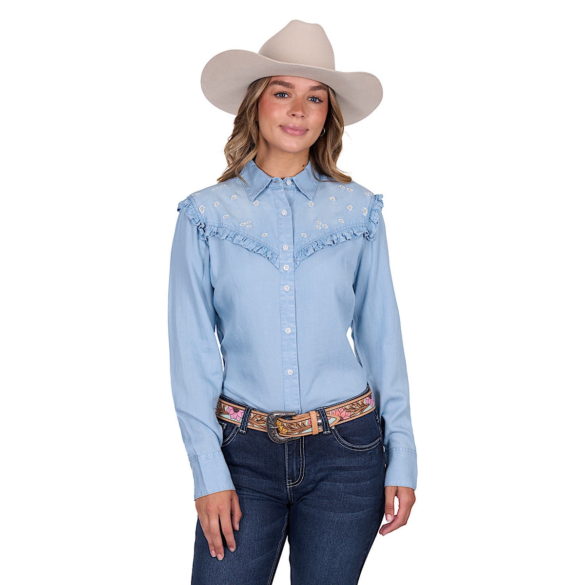 Pure Western Women's Pheobe Shirt - Blue