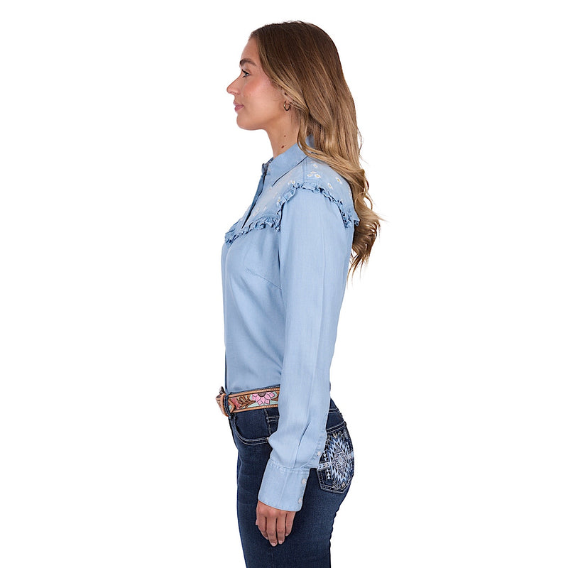 Pure Western Women's Pheobe Shirt - Blue