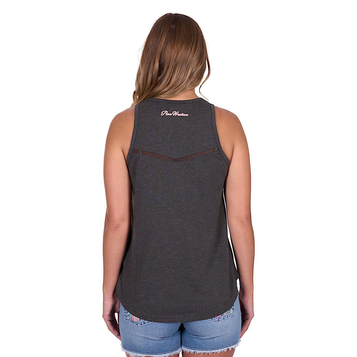 Pure Western Women’s Cindy Tank - Charcoal Marle