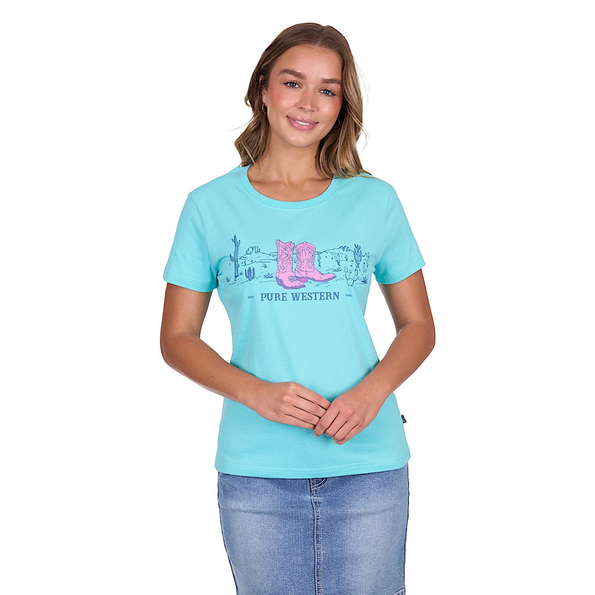 Pure Western Women’s Shelly Tee - Turquoise