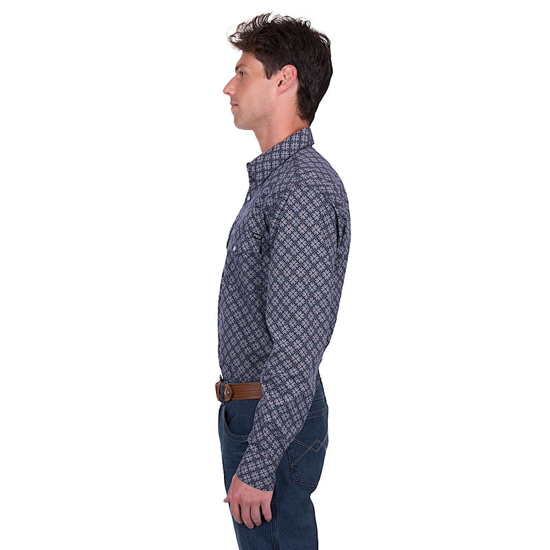 Pure Western Men’s Douglas Shirt - Navy/White