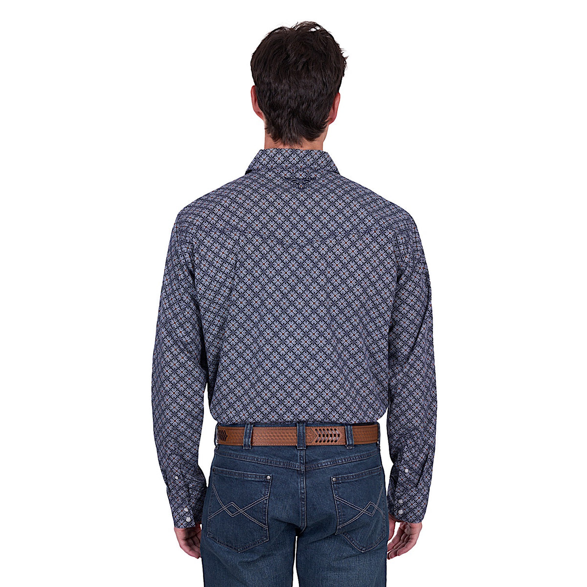 Pure Western Men’s Douglas Shirt - Navy/White