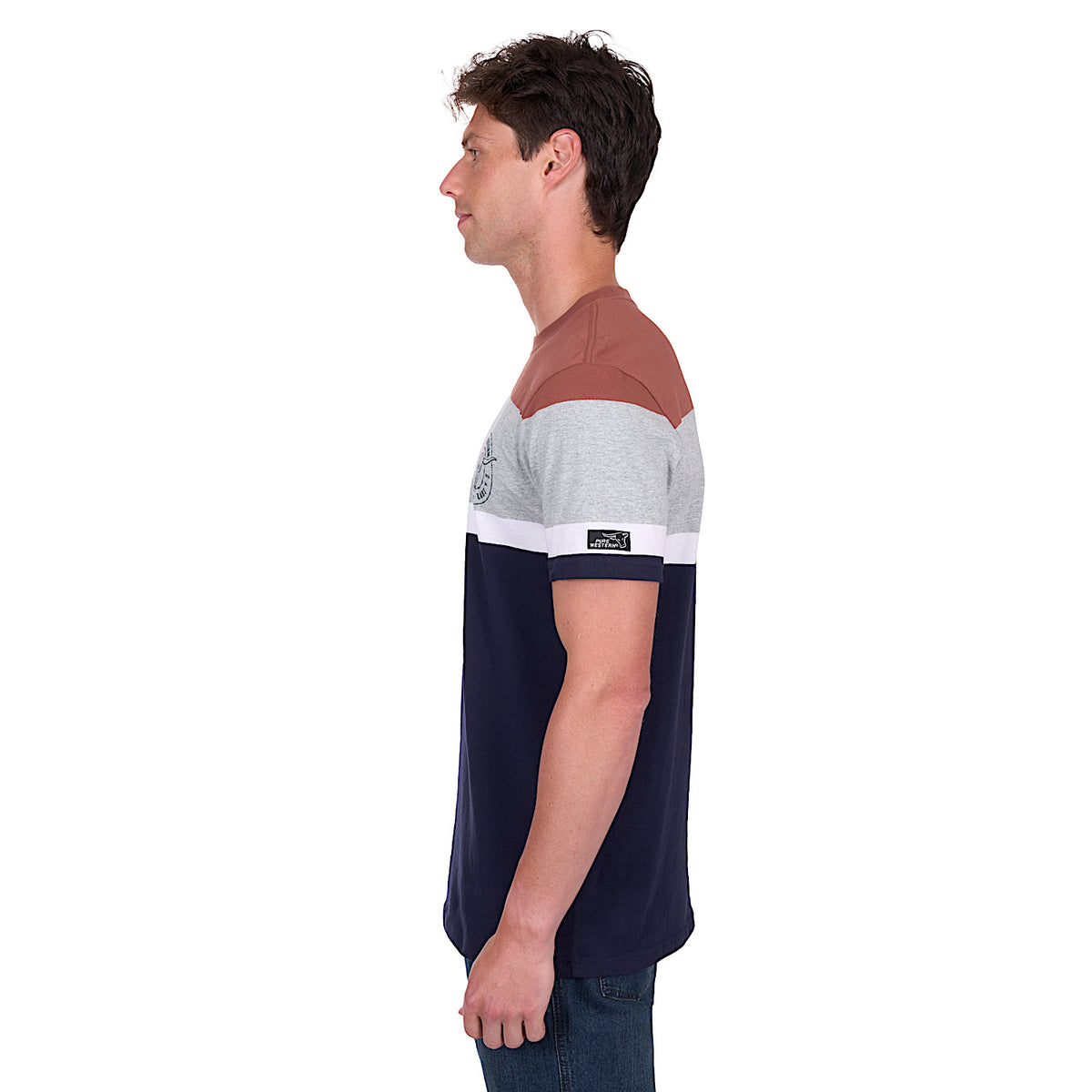 Pure Western Men’s Jeffery Tee - Navy/Rust