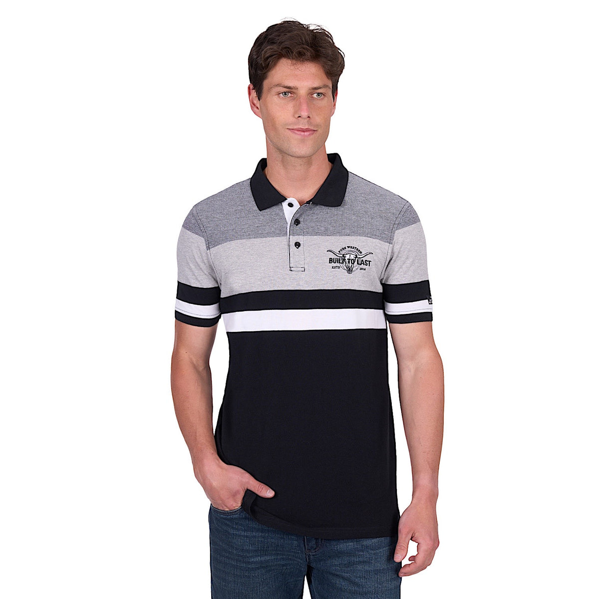 Pure Western Men’s Shane Polo - Black