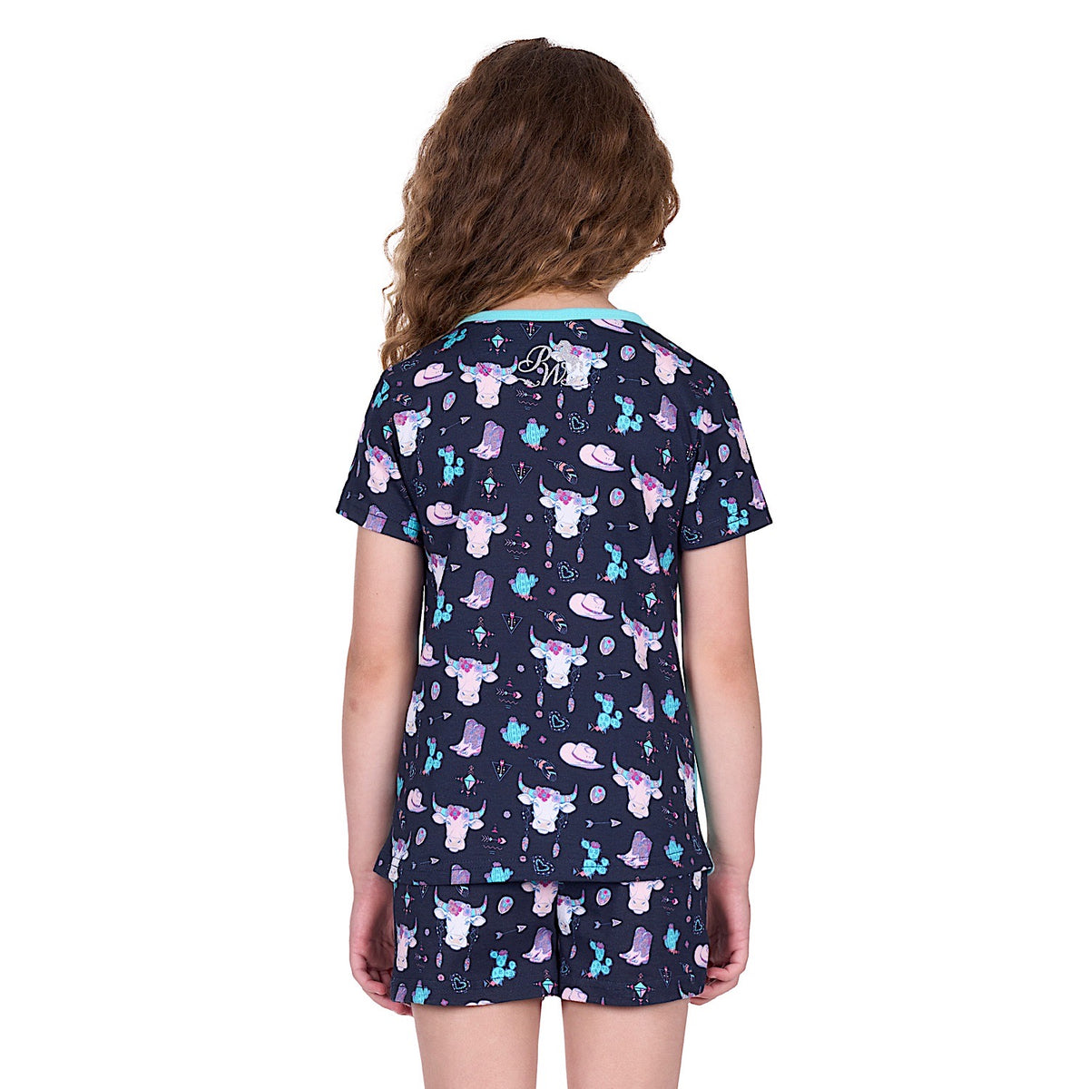 Pure Western Girl’s Cowgirl Pyjamas - Navy/Aqua