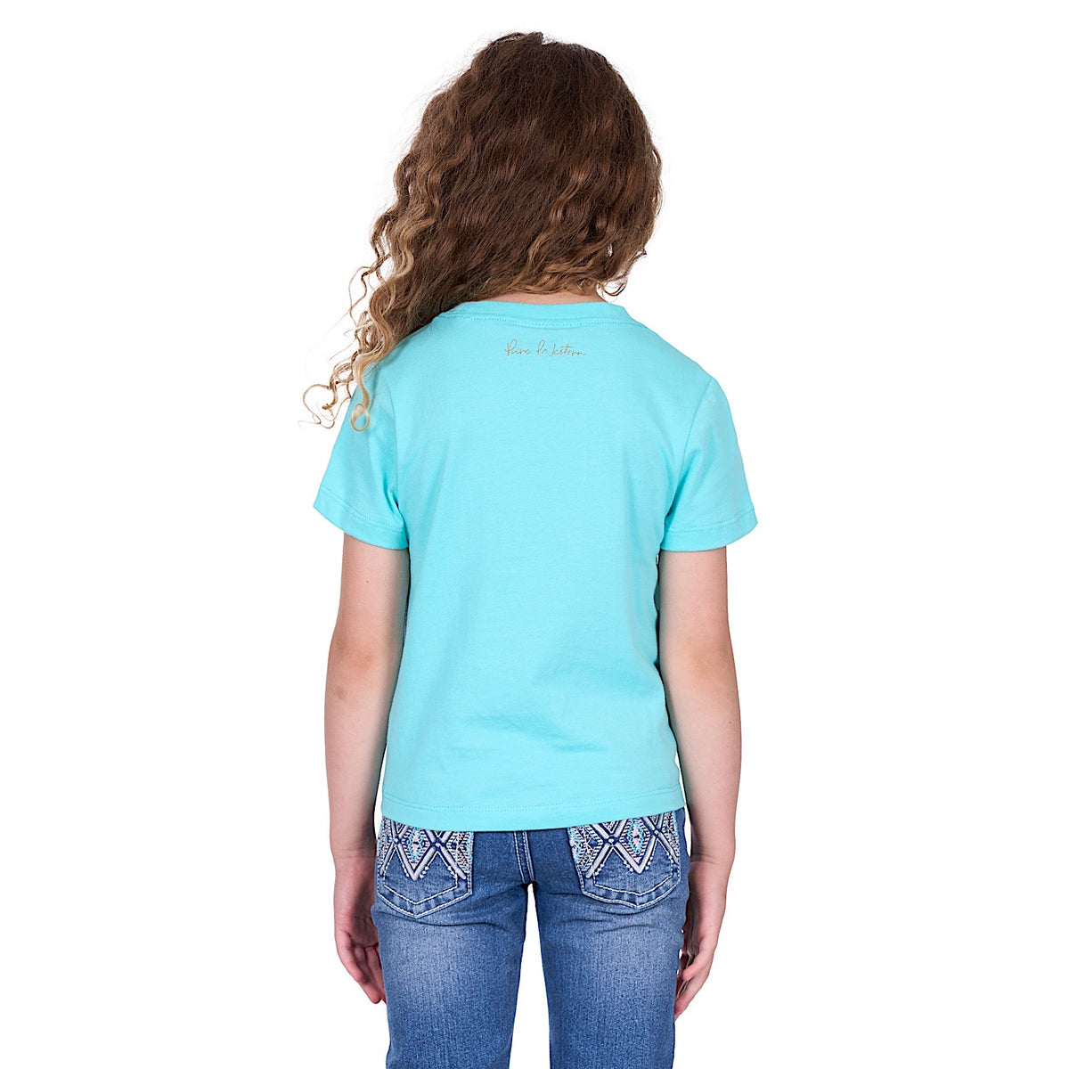 Pure Western Girk’s Clover Tee - Turquoise