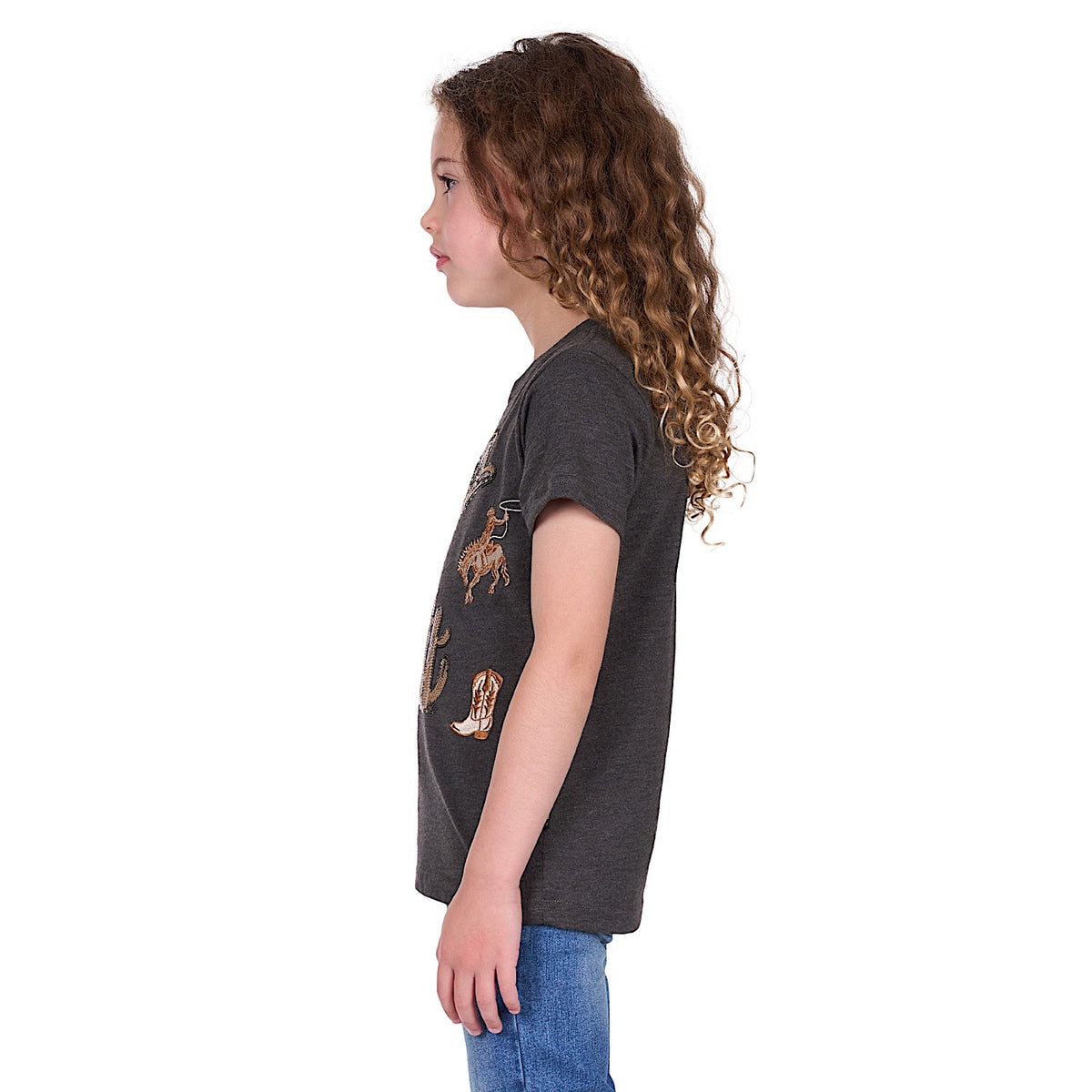 Pure Western Girl’s Bonita Tee - Charcoal Marle