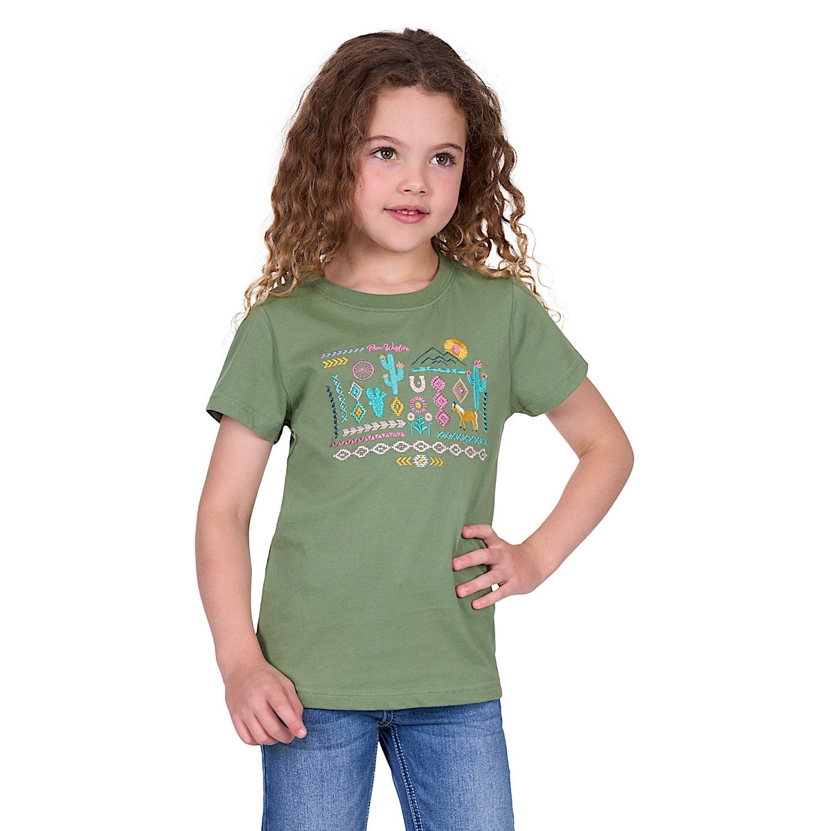 Pure Western Girl’s Candice Tee - Moss