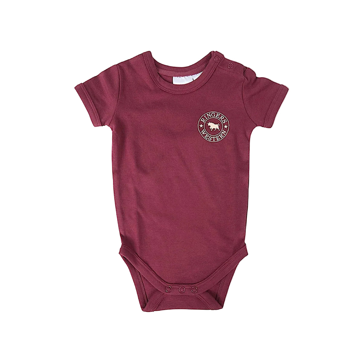 Ringers Western Babies Romper- Plum / Beige