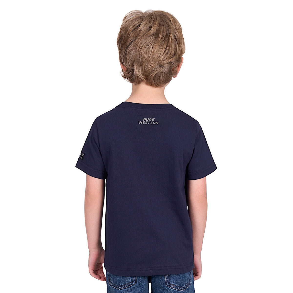 Pure Western Boy’s Samuel Tee - Navy