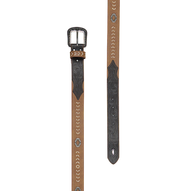Pure Western Terrence Belt - Tan/Chocolate