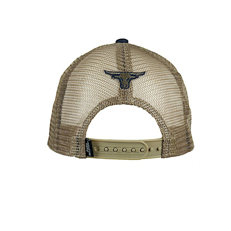 Pure Western Kid’s Mason Trucker Cap - Navy/Tan