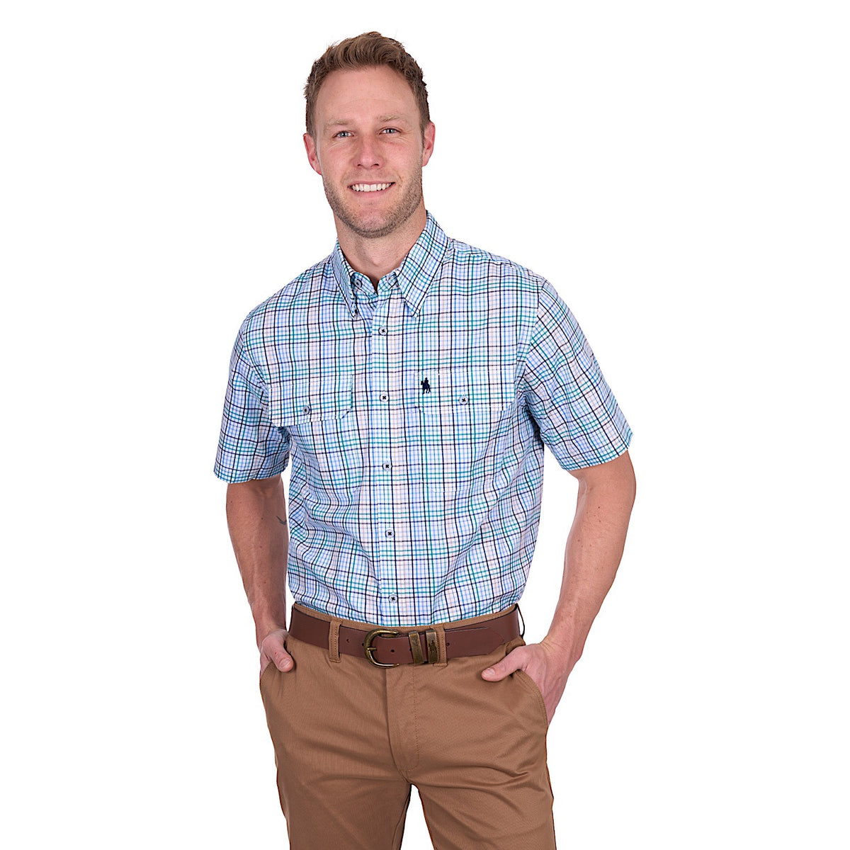 Thomas Cook Men’s Matt Short Sleeve Shirt - Navy/Multicoloured