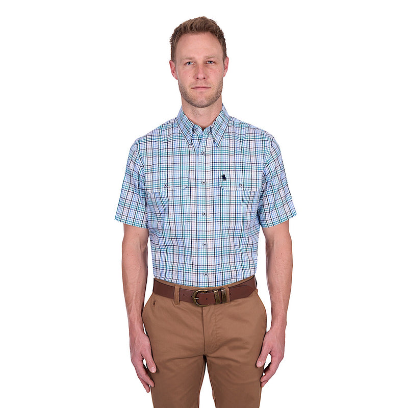 Thomas Cook Men’s Matt Short Sleeve Shirt - Navy/Multicoloured